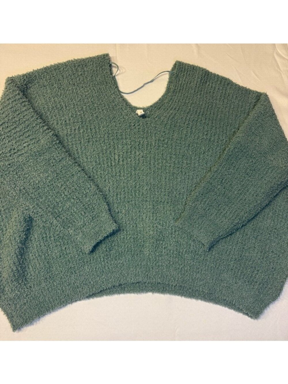 Wishlist Green Oversized Chunky Knit Women's V-Neck Sweater Size S/M